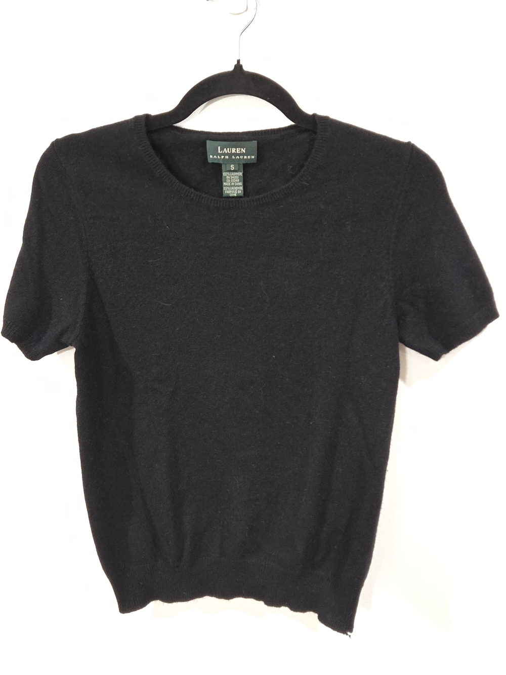 Lauren Ralph Sz Small Lauren Black Short Sleeve Sweater